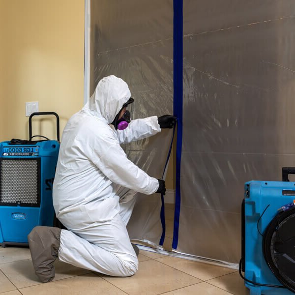 Mold remediation okc setting up containment